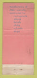 Matchbook Cover - Brown Furniture Grand Rapids MI WORN 21 Strike Feature