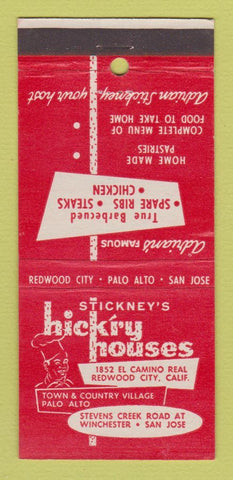 Matchbook Cover Stickney's San Jose Redwood City CA Palo Alto 21 Strike Feature