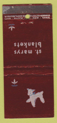 Matchbook Cover - St Marys Blankets WEAR 21 Strike Feature