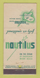 Matchbook Cover - Nautilus Hotel Miami Beach FL WEAR 21 Strike Feature