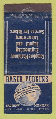 Matchbook Cover - Baker Perkins Machinery Saginaw MI WEAR 21 Strike Feature