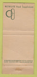 Matchbook Cover - Nutrilite Food Supplement Vitamin WEAR 21 Strike Feature