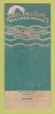 Matchbook Cover - Anchor Seafood New York City WORN BACK 21 Strike Feature