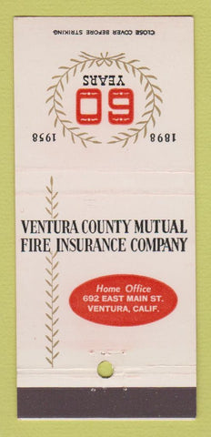 Matchbook Cover - Ventura County Insurance CA 1958 21 Strike Feature