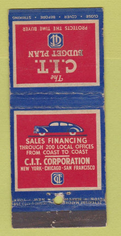 Matchbook Cover CIT Corp Auto Sales Financing NYC Chicago WEAR 21 Strike Feature