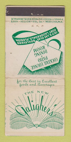 Matchbook Cover Galigher's Restaurant Fort Lauderdale FL WEAR 21 Strike Feature