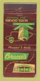 Matchbook Cover - Bracco's Hotel Oxford San Francisco CA WORN 21 Strike Feature