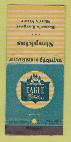 Matchbook Cover - Eagle Men's Clothes Simpkins WEAR 21 Strike Feature