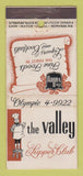 Matchbook Cover - Valley Supper Club Kenosha WI WEAR 21 Strike Feature