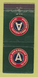 Matchbook Cover - American Iron Machine Works 21 Strike Feature