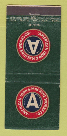 Matchbook Cover - American Iron Machine Works 21 Strike Feature