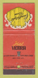 Matchbook Cover - Hotel Victoria New York City WORN 21 Strike Feature