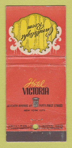 Matchbook Cover - Hotel Victoria New York City WORN 21 Strike Feature