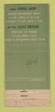 Matchbook Cover - Clock Broiler Lynwood CA WEAR 21 Strike Feature