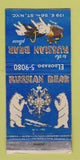 Matchbook Cover - Russian Bear New York City WEAR 21 Strike Feature