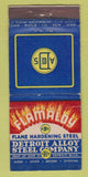 Matchbook Cover - Detroit Alloy Steel MI WEAR 21 Strike Feature