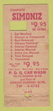 Matchbook Cover - Simonize PDQ Car Wash NYC? 21 Strike Feature
