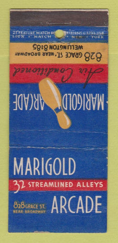 Matchbook Cover - Harigold Arcade Bowling Chicago IL 21 Strike Feature