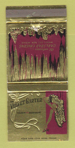 Matchbook Cover - Velvet Garter Restaurant White's City NM 30 Strike