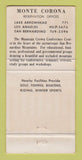 Matchbook Cover - Monte Corona Resort Twin Peaks CA 30 Strike