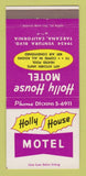 Matchbook Cover - Holly House Motel Tarzana CA 30 Strike