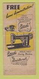Matchbook Cover - Necchi Sewing Machines Walt Hunt's Hastings NE 30 Strike