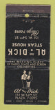 Matchbook Cover - Al and Dick Steka House New York City WEAR 21 Strike Feature