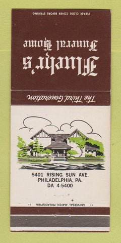 Matchbook Cover - Fluehr's Funeral Home Philadelphia PA 30 Strike