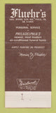 Matchbook Cover - Fluehr's Funeral Home Philadelphia PA 30 Strike