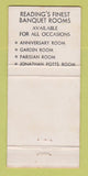 Matchbook Cover - Crystal Restaurant Reading PA WEAR 30 Strike