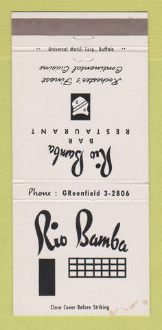 Matchbook Cover - Rio Bamba Restaurant Rochester NY 30 Strike