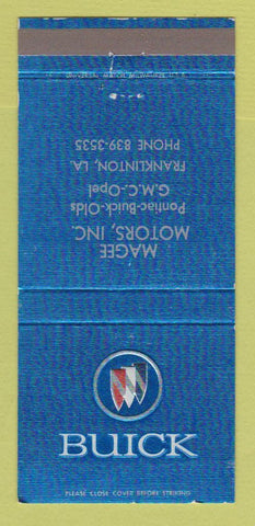 Matchbook Cover Magee Buick Pontiac Oldsmobile GMC Opel Franklinton LA 30 Strike