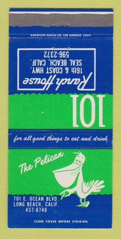 Matchbook Cover - Pelican 101 Ranch House Long Beach Seal Beach CA 30 Strike