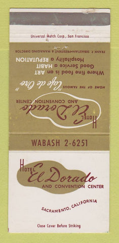 Matchbook Cover - Hotel El Dorado Sacramento CA 30 Strike