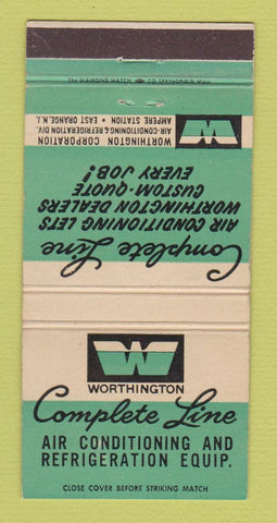 Matchbook Cover - Worthing Air Conditioning East Orange NJ 30 Strike