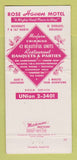 Matchbook Cover - Rose Haven Motel El Dorado AR WEAR 30 Strike