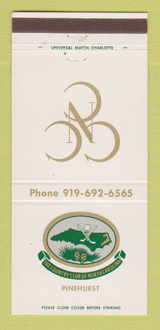 Matchbook Cover - The Country Club of North Carolina Pinehurst NC 30 Strike
