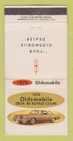 Matchbook Cover - 1974 Oldsmobile Delta 88 Royale Coupe WEAR 30 Strike