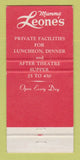 Matchbook Cover - Mamma Leone's Restaurant New York City 30 Strike