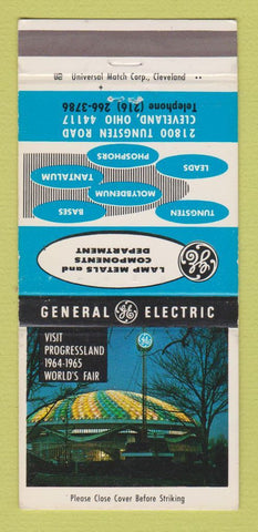 Matchbook Cover - 1964 New York World's Fair GE General Electic 30 Strike