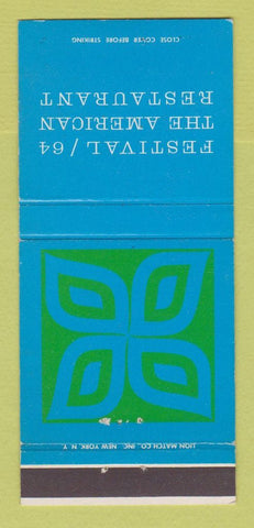 Matchbook Cover - 1964 New York World's Fair Festival Restaurant 30 Strike