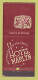 Matchbook Cover - Hotel Marlyn Philadelphia PA WORN 21 Strike Feature