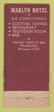 Matchbook Cover - Hotel Marlyn Philadelphia PA WORN 21 Strike Feature
