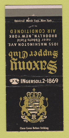 Matchbook Cover - Saxony Supper Club Brooklyn NY 30 Strike