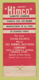 Matchbook Cover - Himco Metal Store Fronts Hamden CT WEAR 30 Stick