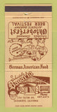 Matchbook Cover - Scheidel's Bavaria German Restaurant Sacramento CA 30 Strike