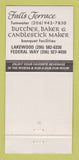 Matchbook Cover - Butcher & Baker Candlestick Maker Tumwater WA 30 Strike