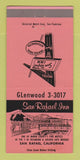 Matchbook Cover - San Rafael Inn CA 30 Strike
