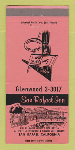 Matchbook Cover - San Rafael Inn CA 30 Strike