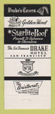 Matchbook Cover - Sir Francis Drake Hotel San Francisco CA 30 Strike